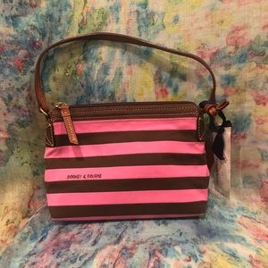NWT Dooney & Bourke pink/brown pouchette